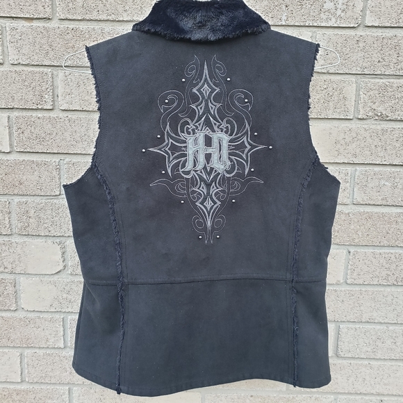 Harley-Davidson Jackets & Blazers - Harley Davidson faux fur suede embroidered vest M